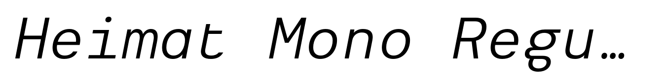 Heimat Mono Regular Italic